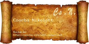 Csorba Nikolett névjegykártya