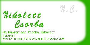 nikolett csorba business card